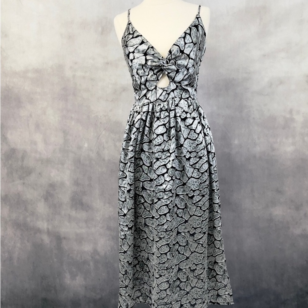 Angie Black and White Midi Dress